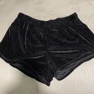 Brandy Melville Black Velvet Comfy Shorts